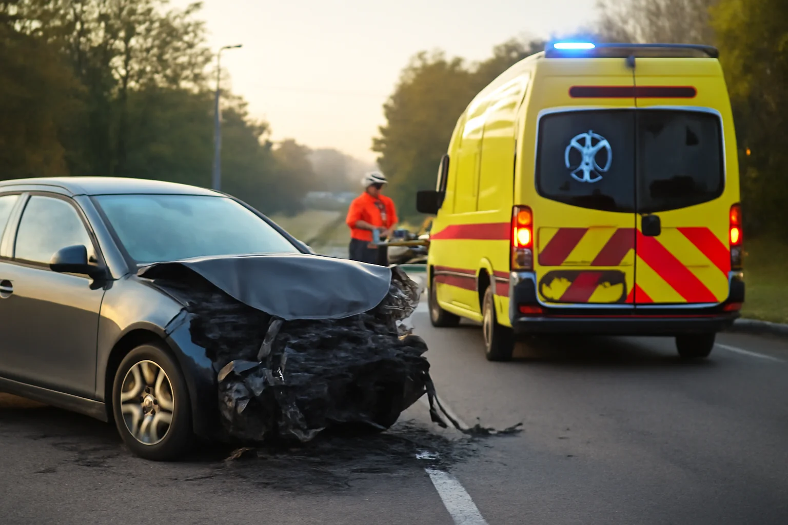  Accident Matinal Cu Un Rănit Transportat la Spital