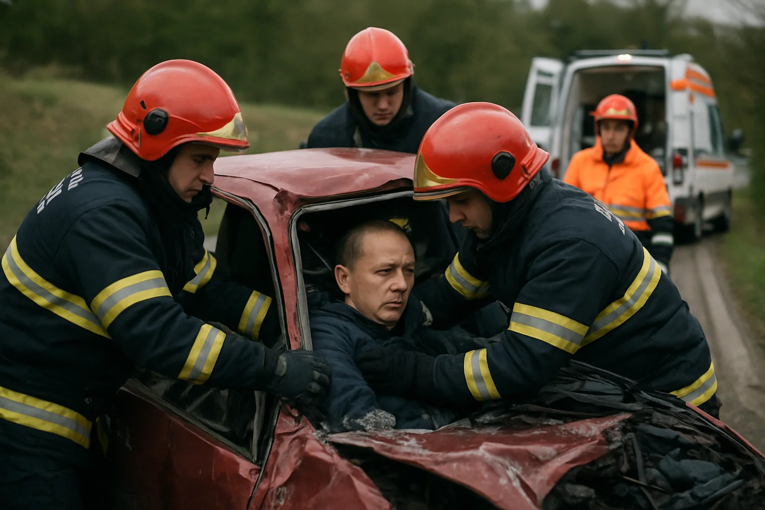 Accident rutier la Cuzdrioara: Șofer descarcerat și transportat la spital