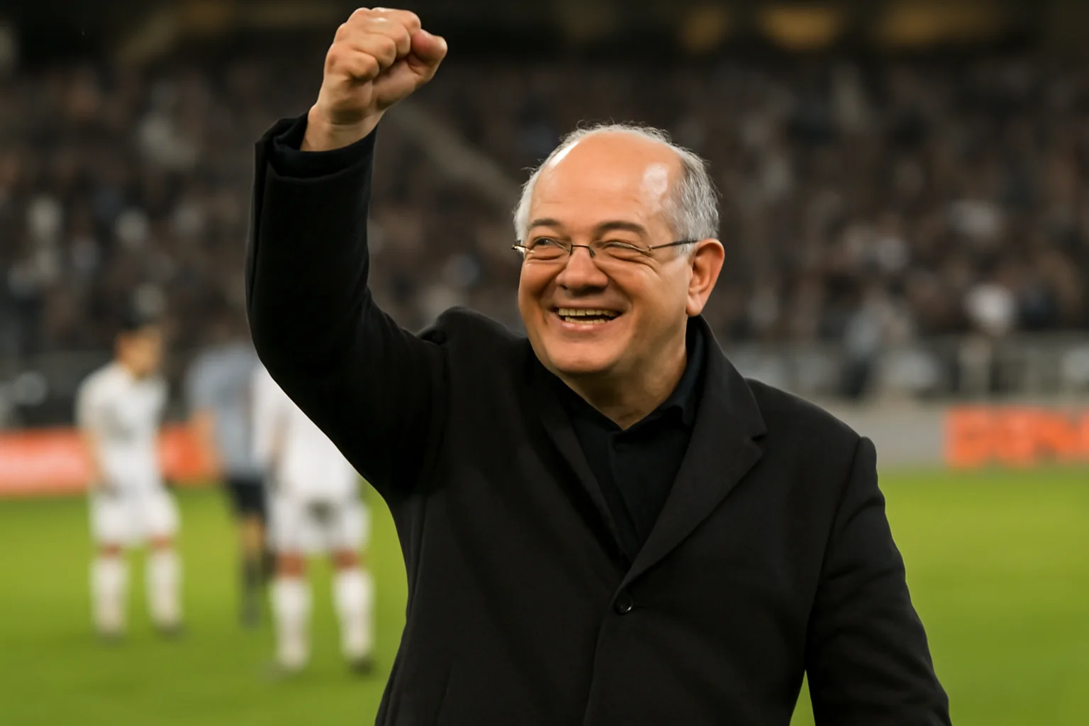 Emil Boc sărbătorește victoria U Cluj pe stadion cu Craiova