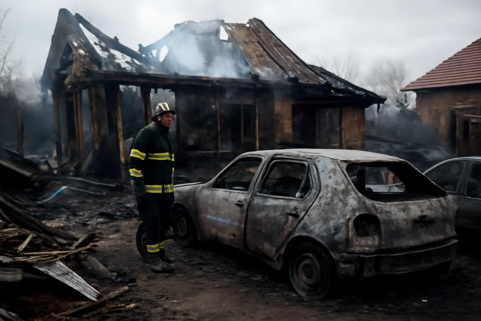 Incendiu devastator în Chinteni: locuință și mașini distruse
