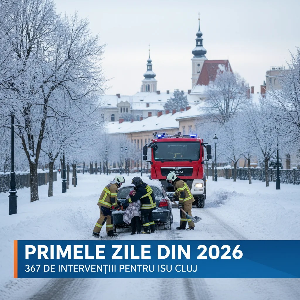 Intervenții intense pentru ISU Cluj în primele zile din 2026 la Cluj-Napoca