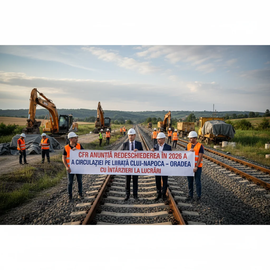 Circulația feroviară Cluj-Napoca – Oradea, estimată să revină în 2026, pe fondul întârzierilor la lucrări