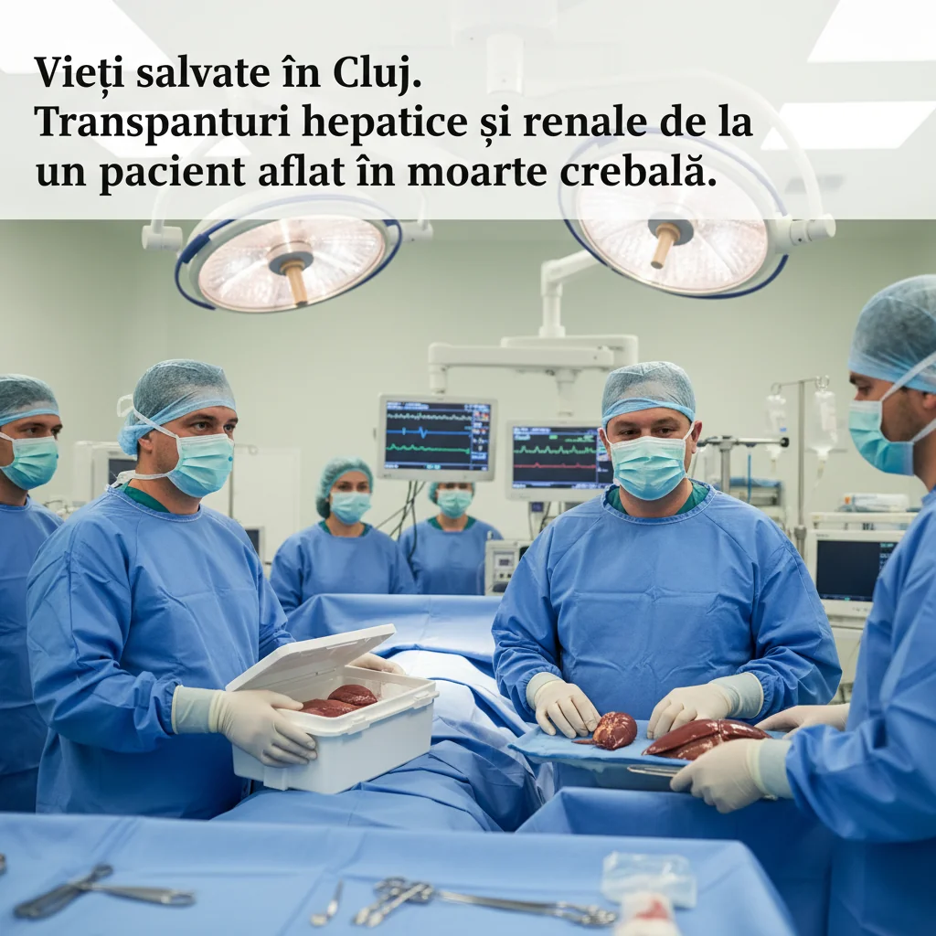 donații de organe pentru transplant hepatic și renal de la o persoană în moarte cerebrală