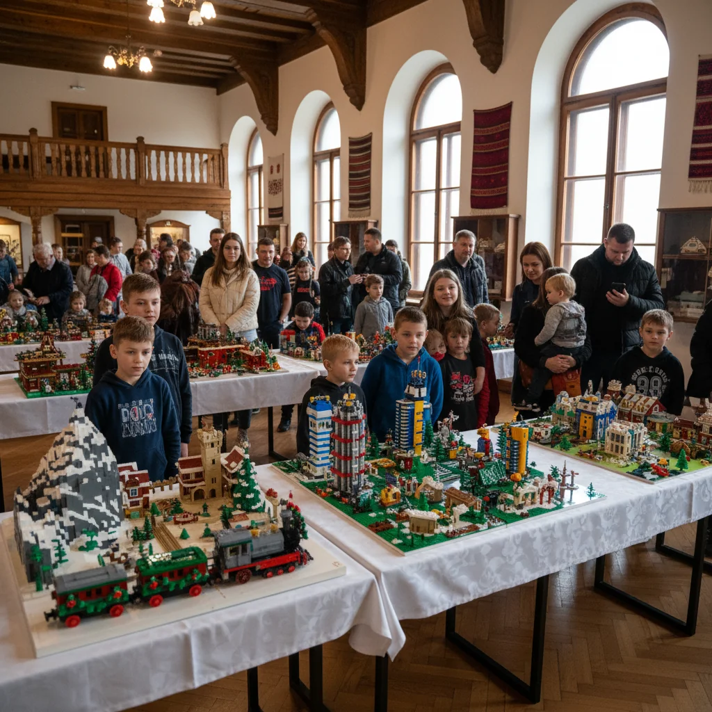 Expoziția de Iarnă Brickenburg aduce la Cluj-Napoca modele LEGO cu vehicule spațiale la Muzeul Etnografic