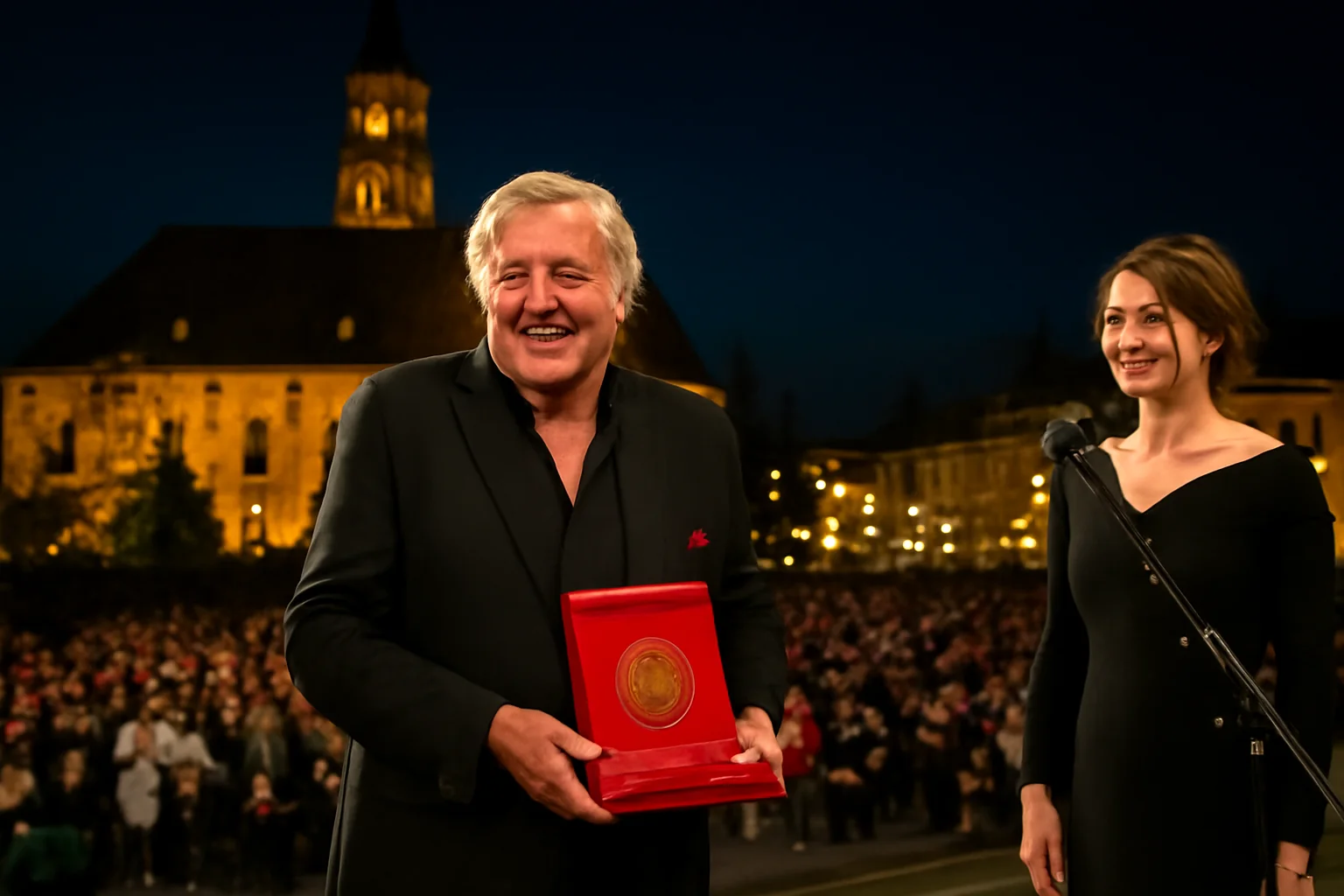 Florin Piersic onorat la gala de deschidere TIFF.24, Cluj-Napoca - Omagiu special în Piața Unirii