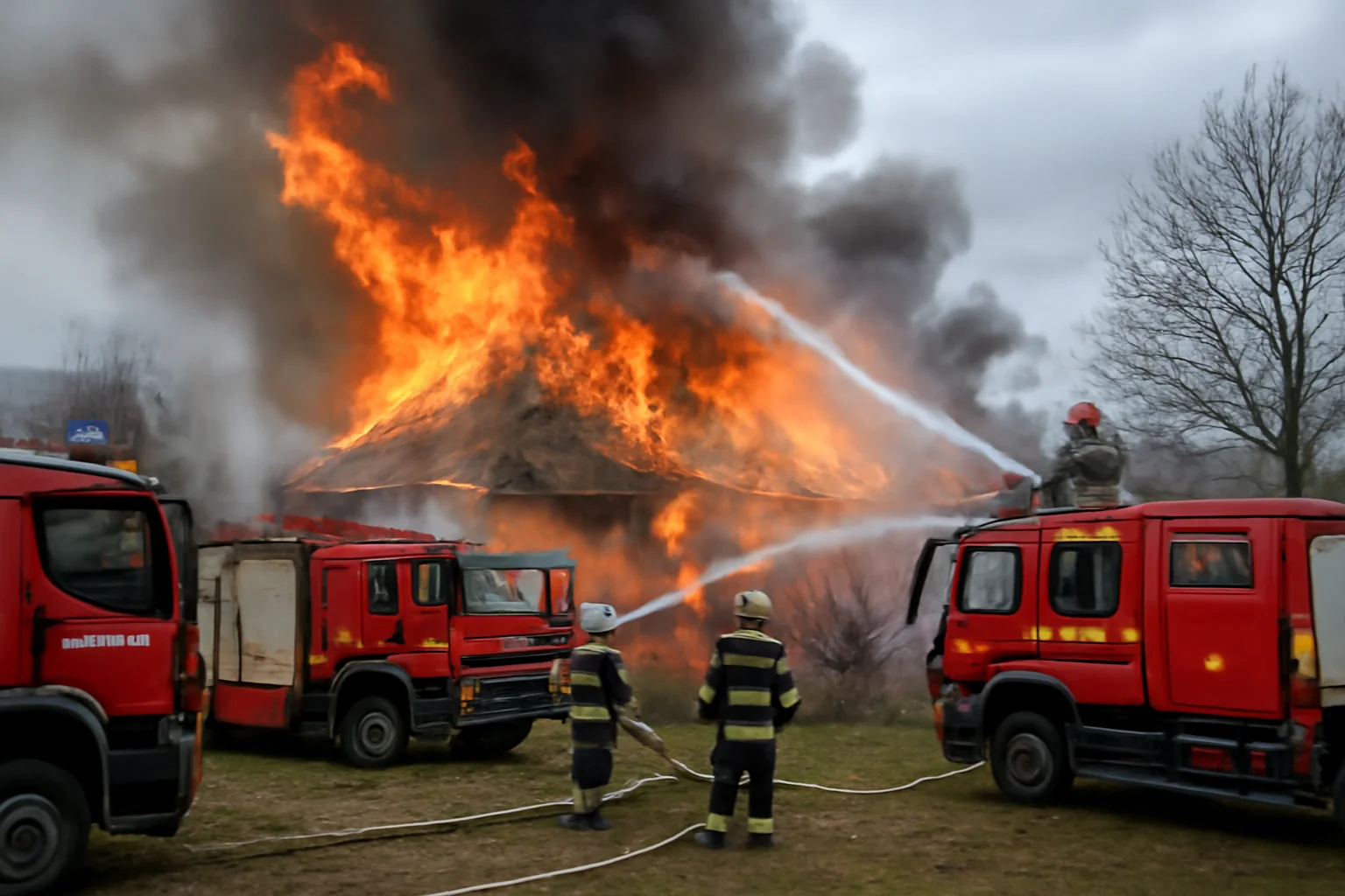Incendiu devastator la o gospodărie din Sâncraiu, Cluj. 4 autospeciale ISU Huedin luptă cu flăcările!