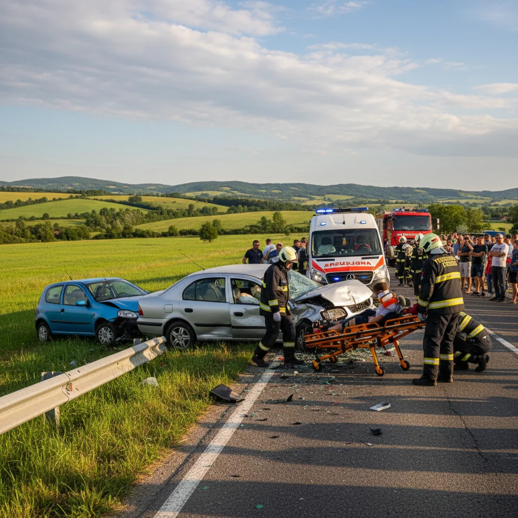 Mașină răsturnată în județul Cluj: doi răniți, între care un minor, incident raportat la Cluj-Napoca