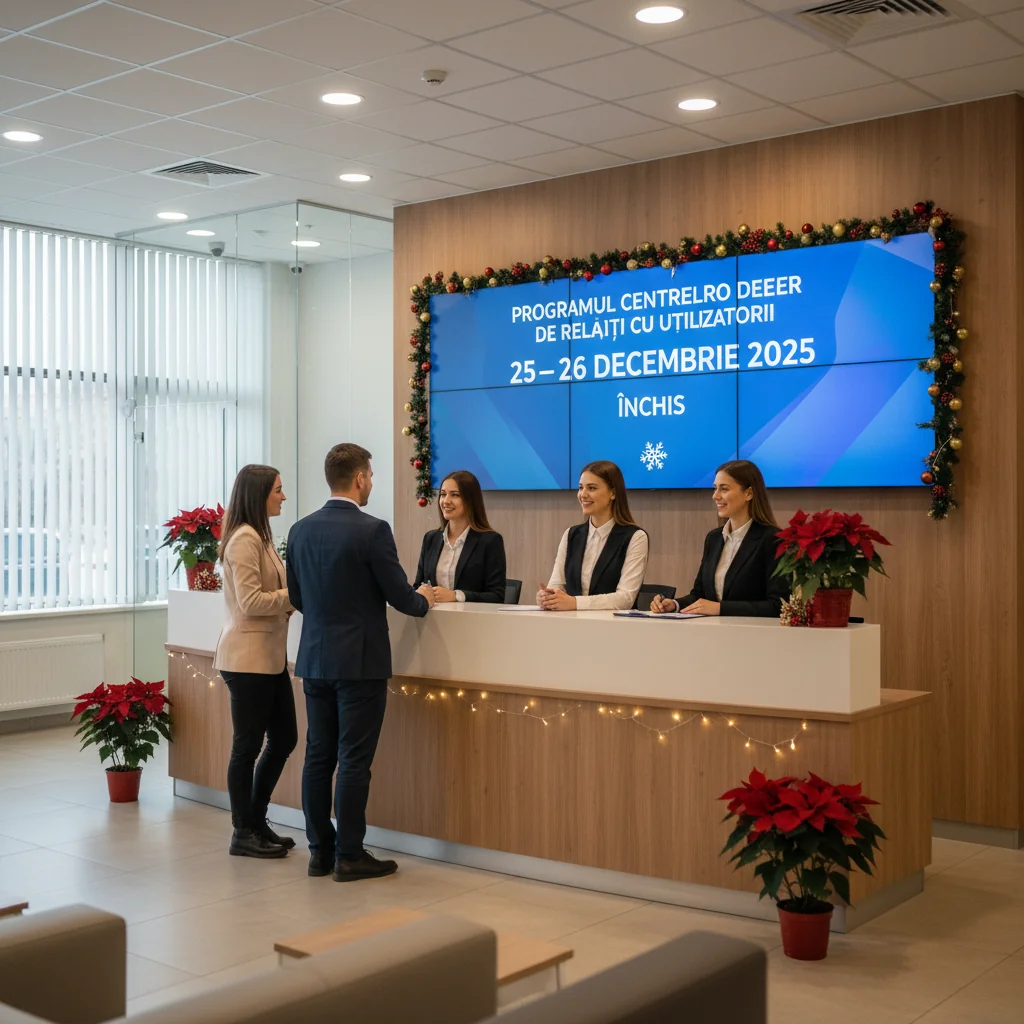 Programul centrelor DEER pentru relații cu utilizatorii în Cluj-Napoca, în zilele de 25–26 decembrie 2025