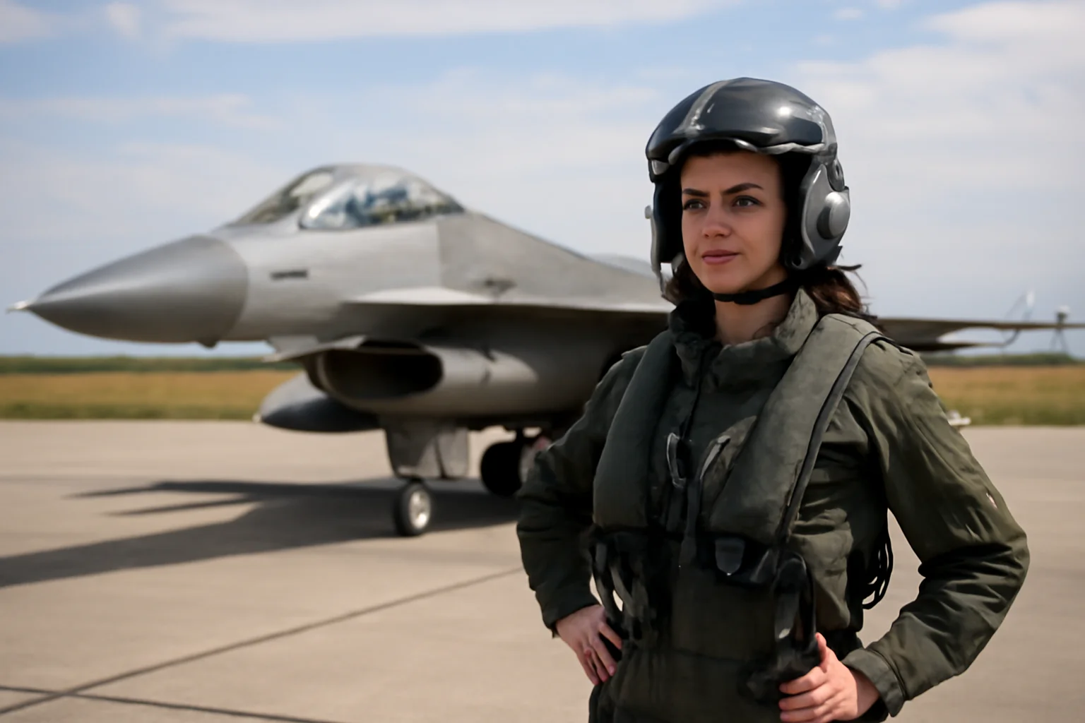 Romina Mîrza, prima femeie pilot F-16 din România, își zboară visul la Baza 71 Aeriană Câmpia Turzii