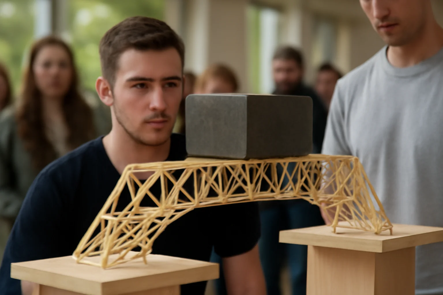 Studenți UTCN din Cluj-Napoca construiesc structuri din bețe de chibrit capabile să susțină până la 35 kg