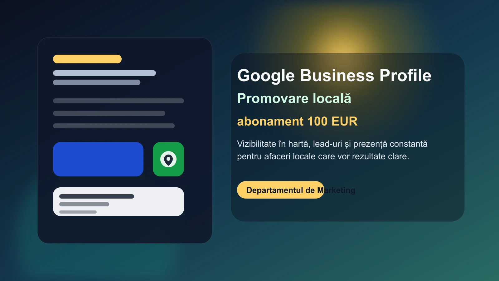 Google Business Profile pentru o clinică de cartier: cum funcționează abonamentul de promovare locală de 100 EUR