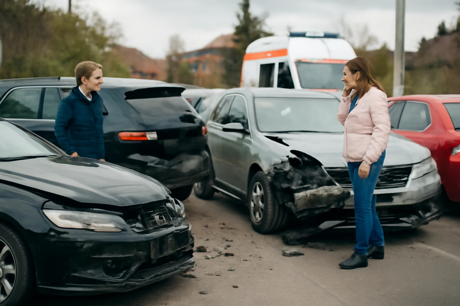 Accident rutier în lanț la Turda, în apropiere de Cluj-Napoca, cu cinci mașini implicate