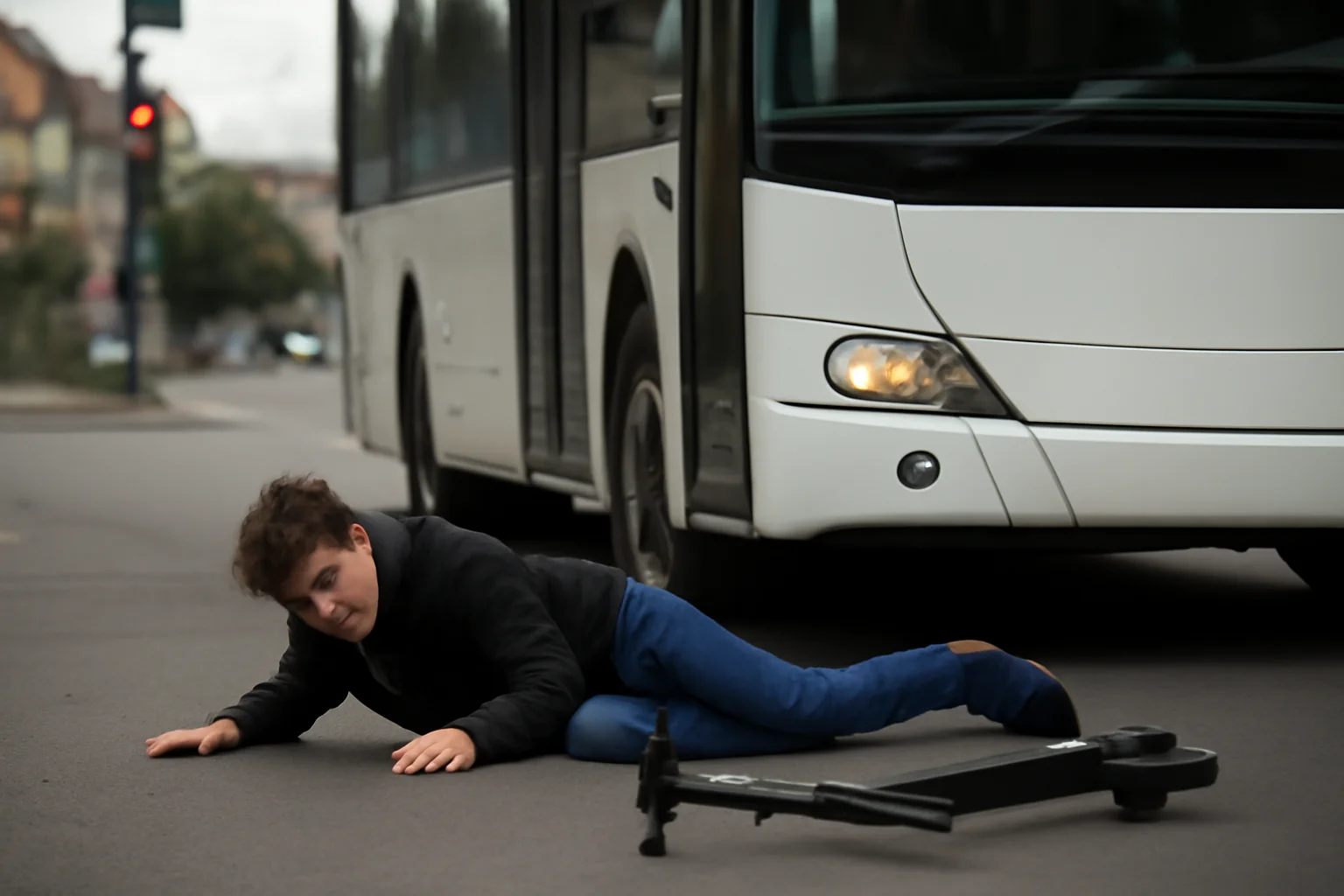 Adolescent pe trotinetă rănit într-un accident cu autobuzul în Cluj-Napoca