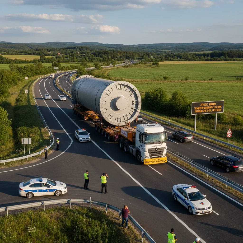 Atenție șoferi! Transport agabaritic de 114 tone către Cluj – urmează ruta detaliată
