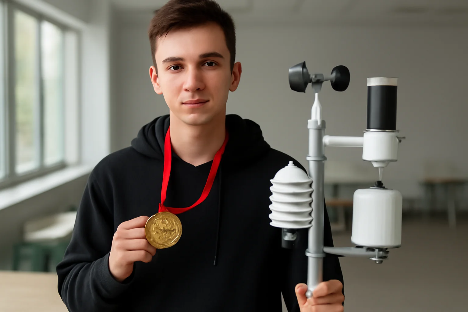 Bogdan Bora, elev la Emil Racoviță Cluj, câștigă aur la E-NNOVATE Cracovia cu stația de monitorizare climatică