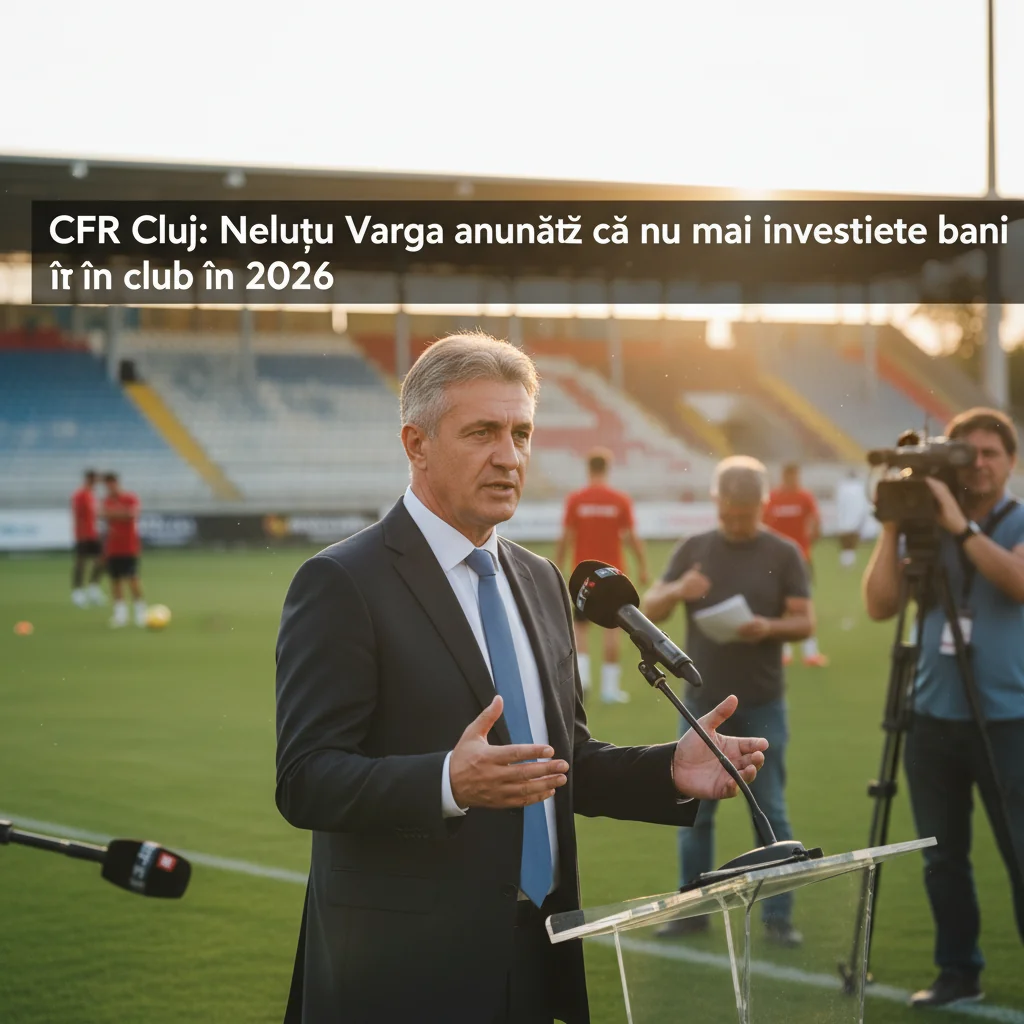 CFR Cluj, în impas financiar: Neluțu Varga anunță la Cluj-Napoca că oprește investițiile în 2026