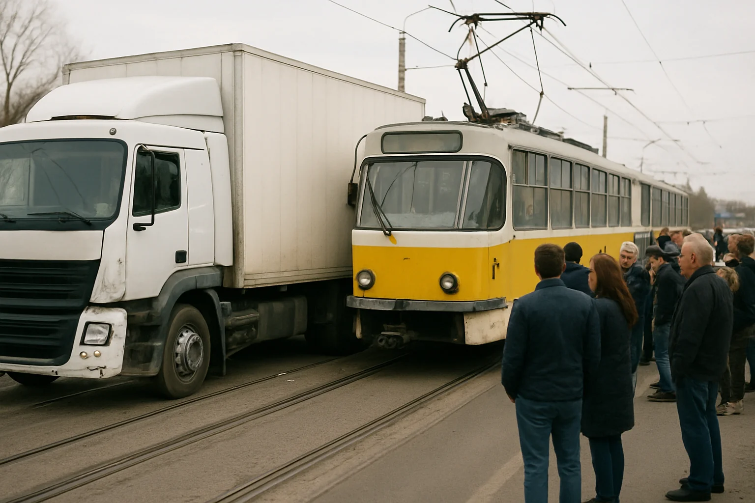 Circulația Tramvaielor și Troleibuzelor Blocată la Calvaria După Coliziunea Dintre un TIR și un Tramvai
