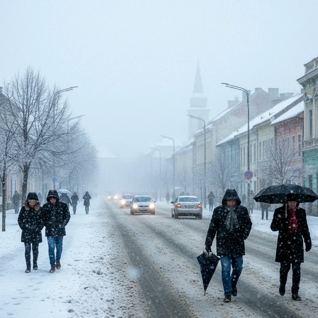 Cluj-Napoca intră sub cod galben de ninsori, polei și viscol până vineri