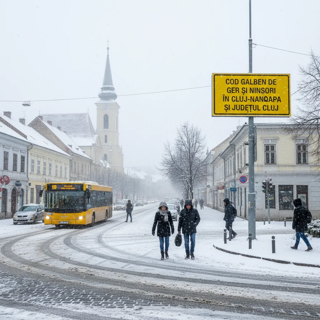 Cod galben de ger și ninsori la Cluj-Napoca: avertizare ANM pentru 12–14 ianuarie