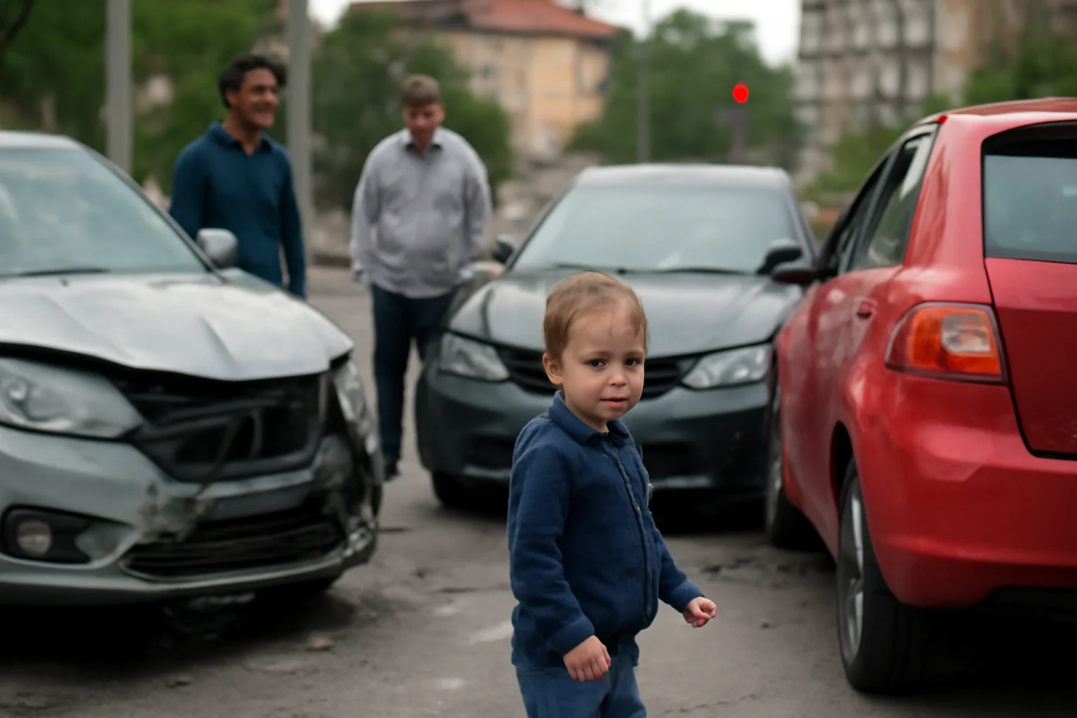 Copil de 3 ani și un bebeluș, evaluați la spital după un accident cu trei mașini în Cluj-Napoca