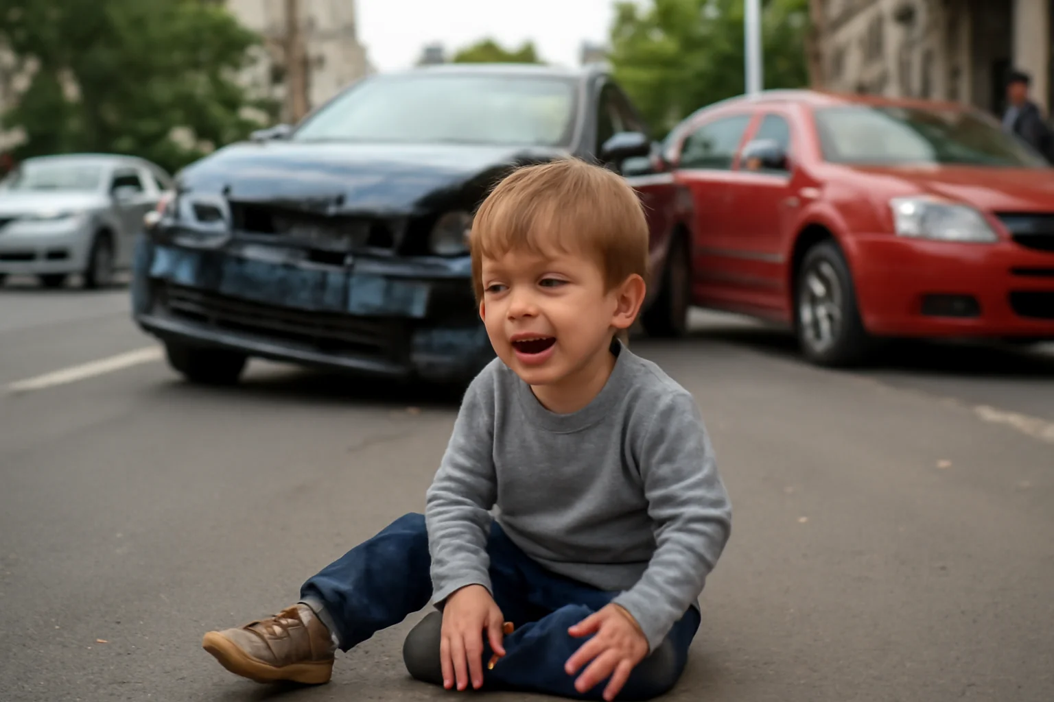 Copil de 3 ani transportat la spital după un accident cu trei mașini în Cluj-Napoca