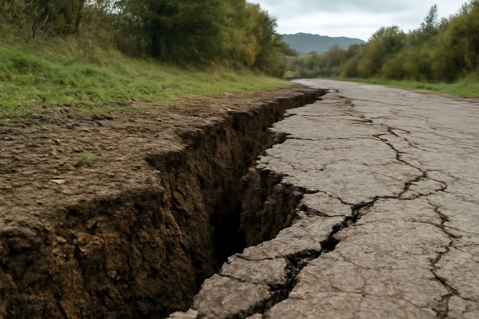 Crăpături și deplasări de teren îngrijorătoare pentru locuitorii din zonă.