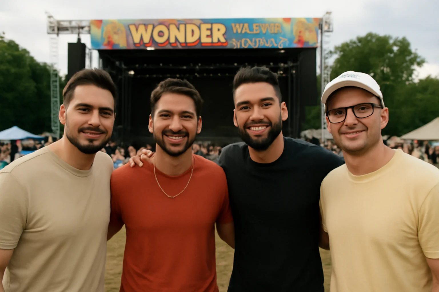 Darius Mârza, Theo Zeciu, Dorian Popa și Mircea Bravo la Wonder Family Fest din România