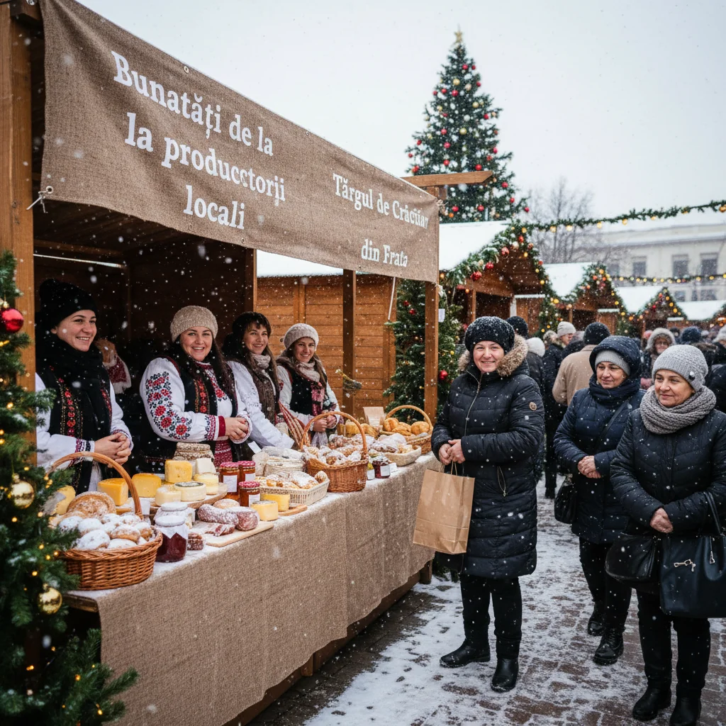Delicii tradiționale de la producători locali, la Târgul de Crăciun din Frata