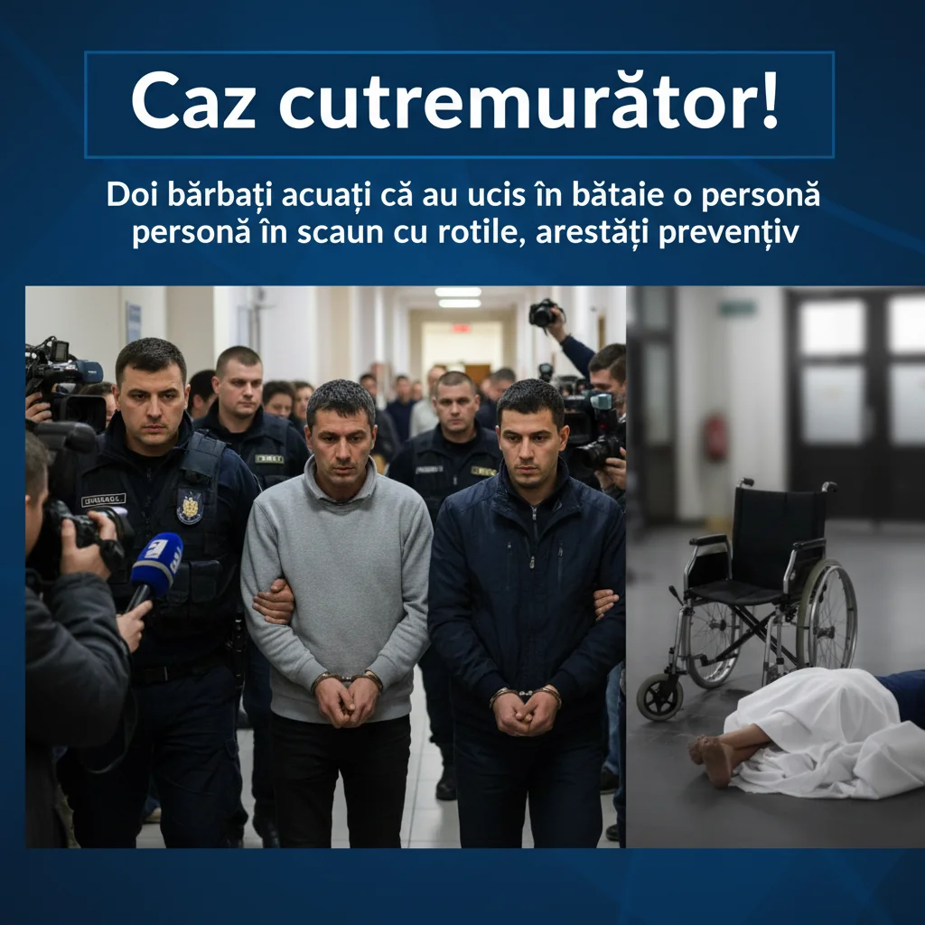 Doi bărbați arestați preventiv pentru uciderea prin bătaie a unei persoane în scaun cu rotile