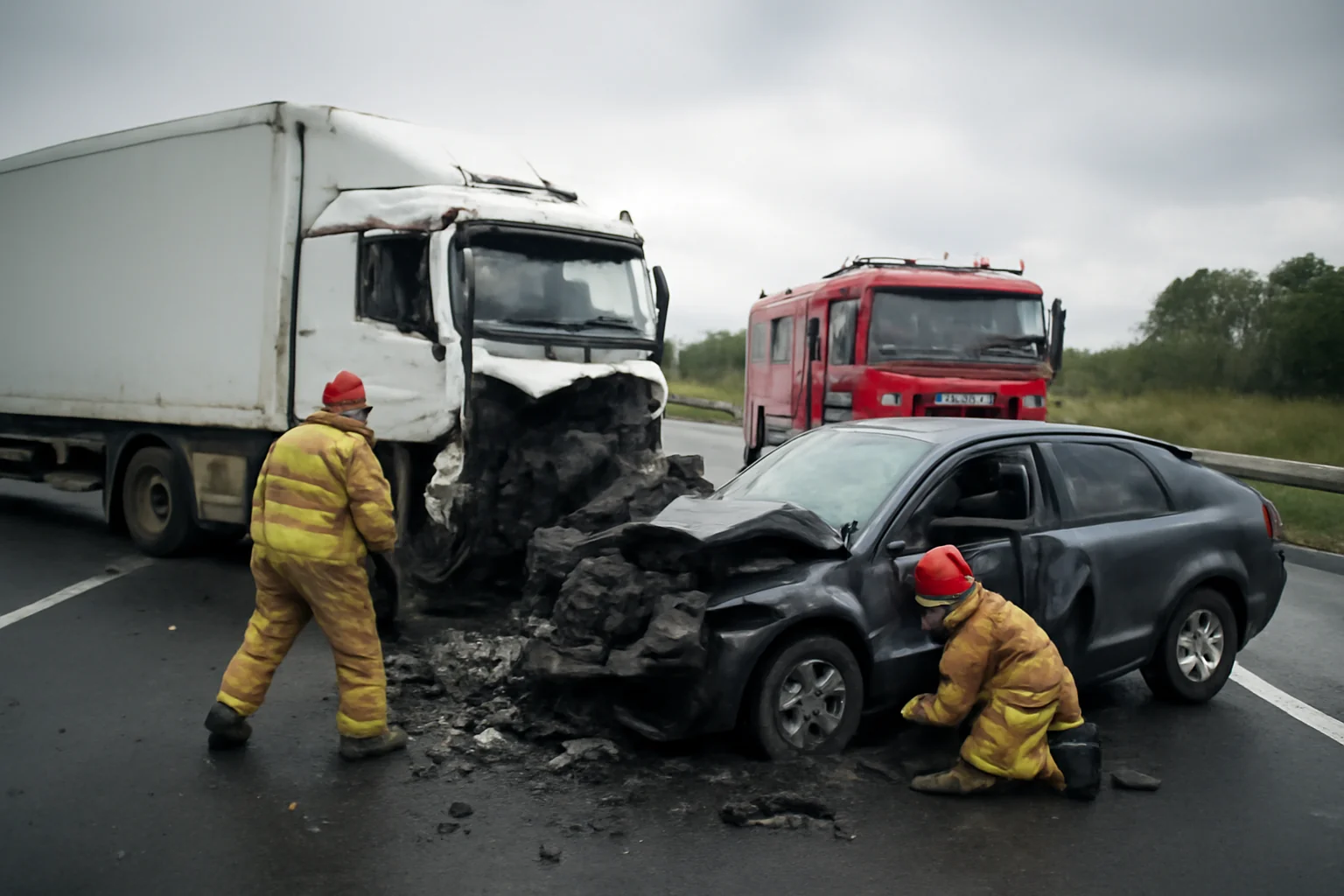 Două Victime Încarcerate, Trafic Blocat Complet în Urma Coliziunii Majeure. Pompierii Intervin de Urgență