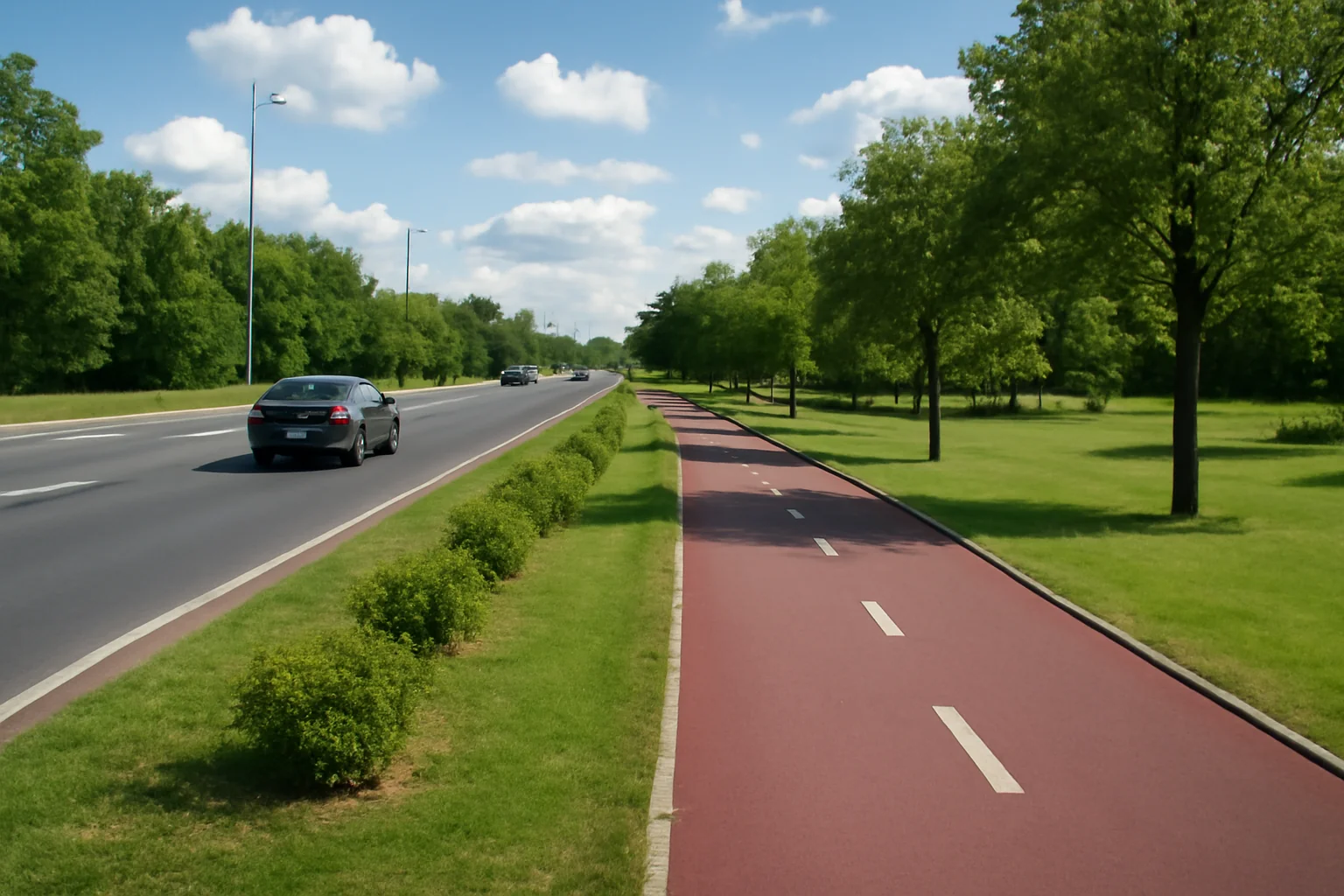 Drumurile de legătură operează eficient fără centura metropolitană, beneficiind de piste de biciclete și zone verzi