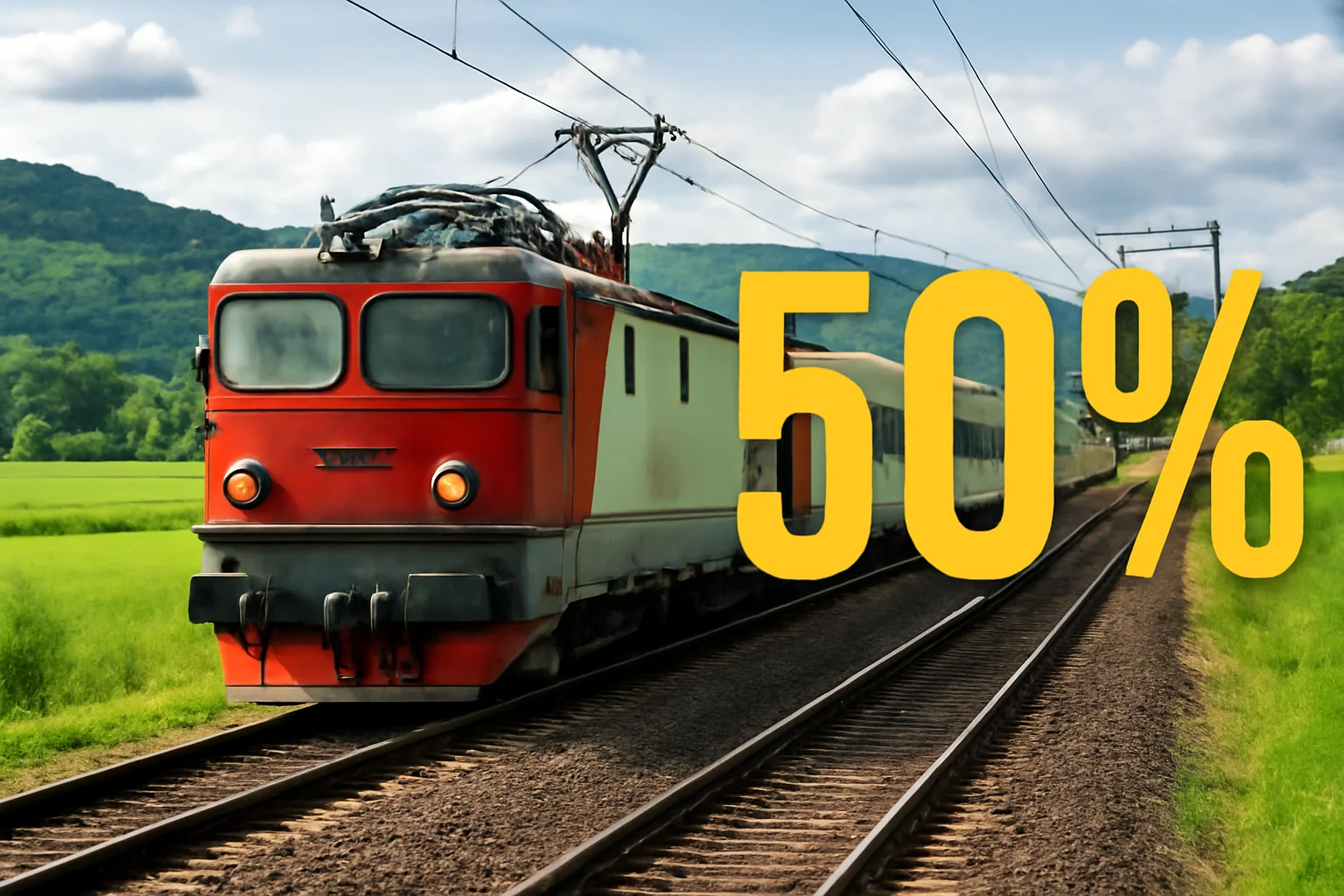 facilități de 50% la transportul feroviar în România.