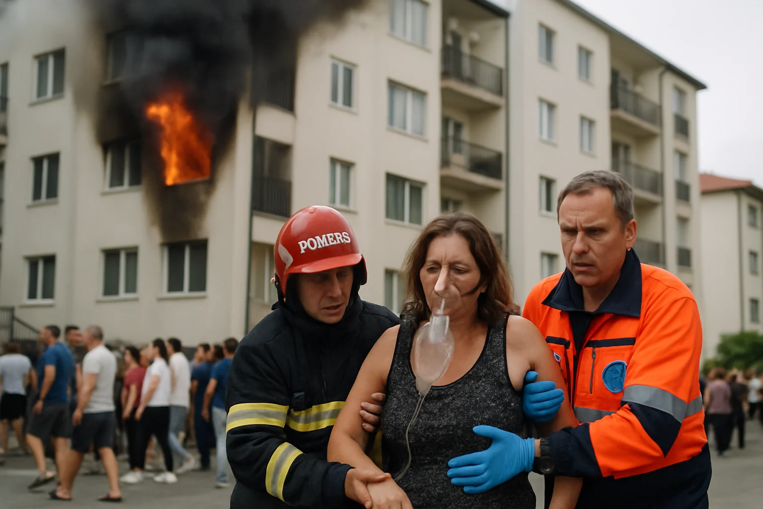 Femeie intoxicată cu fum și arsă, zeci de locatari evacuați