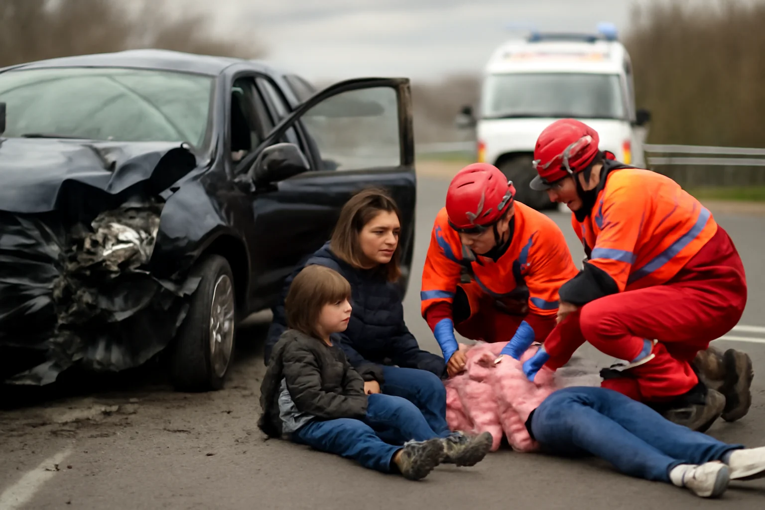 Femeie și doi copii internați de urgență la spital