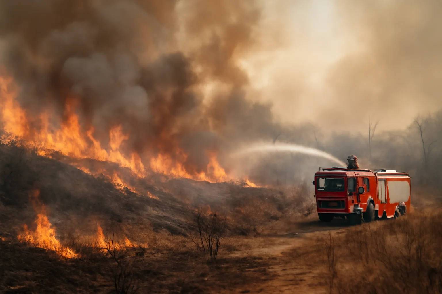 Incendiu de vegetație uscată distruge hectare lângă Bunești, stins de pompierii din Dej