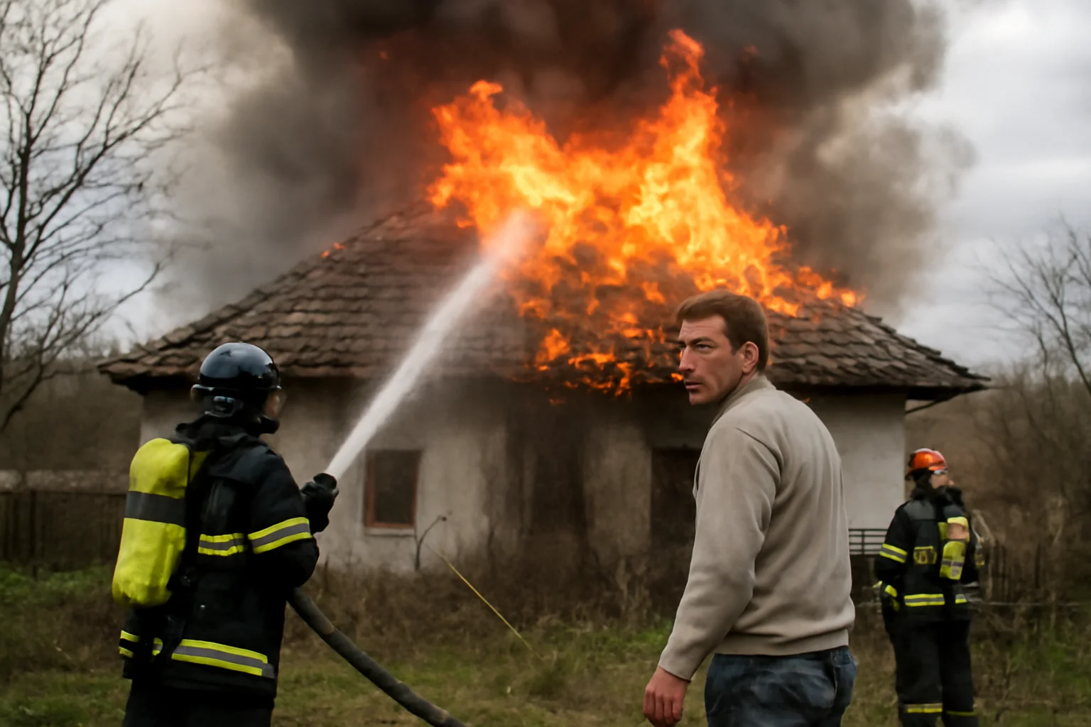 Incendiu la o casă din Ticu, comuna Aghireșu, anunțat de pompieri la Cluj-Napoca