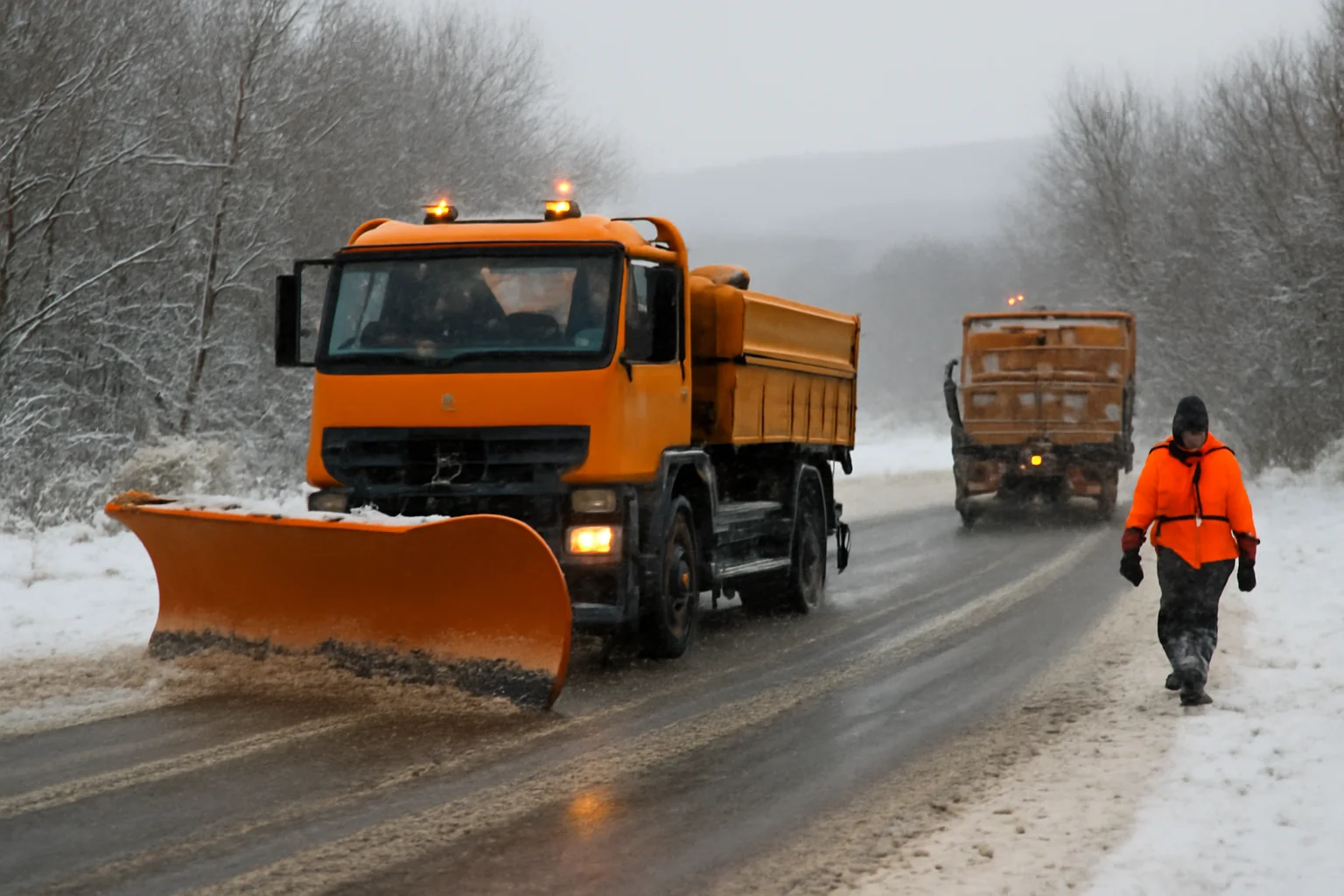 Intervenții de iarnă pe drumurile județene din Cluj-Napoca și zona Huedin: peste 280 de tone de material antiderapant