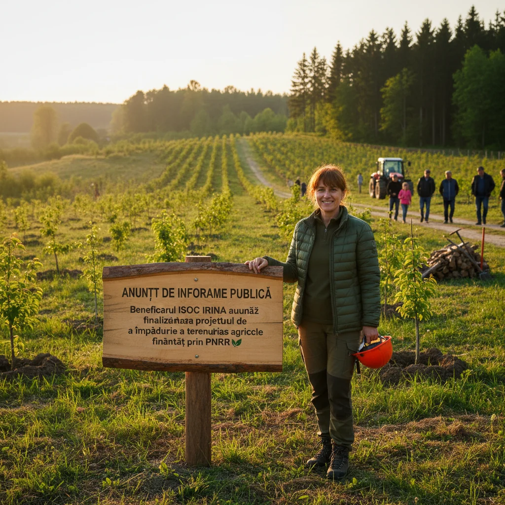 ISOC IRINA anunță finalizarea proiectului PNRR de împădurire a terenurilor agricole