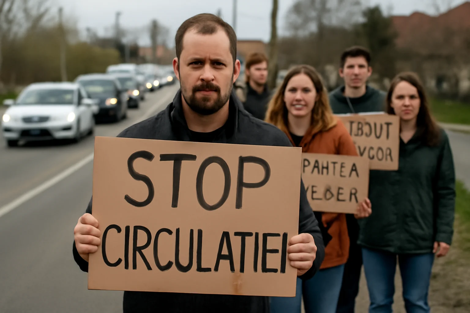 Locuitorii din Cluj-Napoca, Someșeni, au protestat față de traficul intens pe strada Bărc I