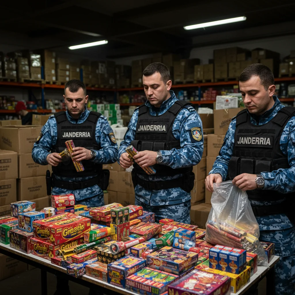 Materiale pirotehnice confiscate de jandarmi în Cluj-Napoca, în ultima zi din 2025