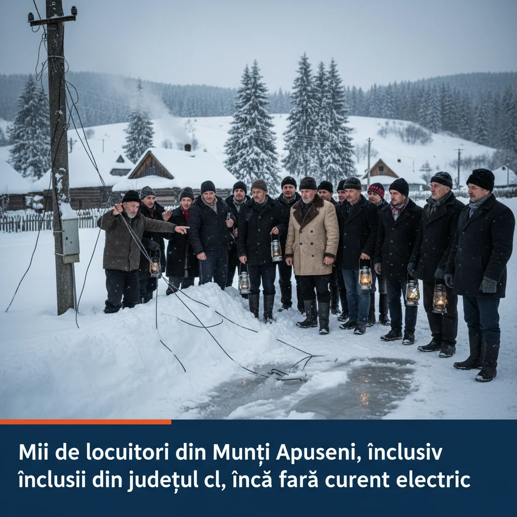 Mii de locuitori din Munții Apuseni, inclusiv din Cluj-Napoca, rămân fără curent electric după ninsorile puternice