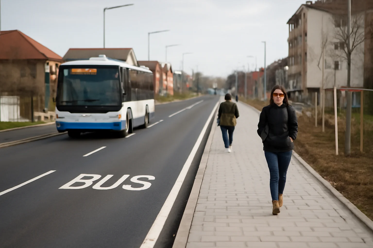Modernizare rutieră în Apahida, lângă Cluj-Napoca: bandă de autobuz și trotuare noi pe strada Decebal