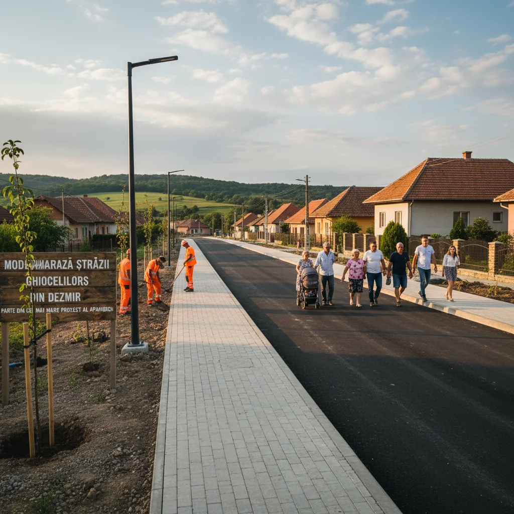 Modernizarea străzii Ghioceilor din Dezmir, proiect major de infrastructură anunțat lângă Cluj-Napoca