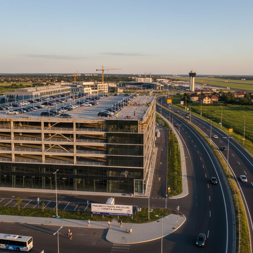 Parcare de peste 400 de locuri lângă Aeroportul Cluj și Centura Metropolitană, cu zonă de comerț și servicii realizată de un investitor privat