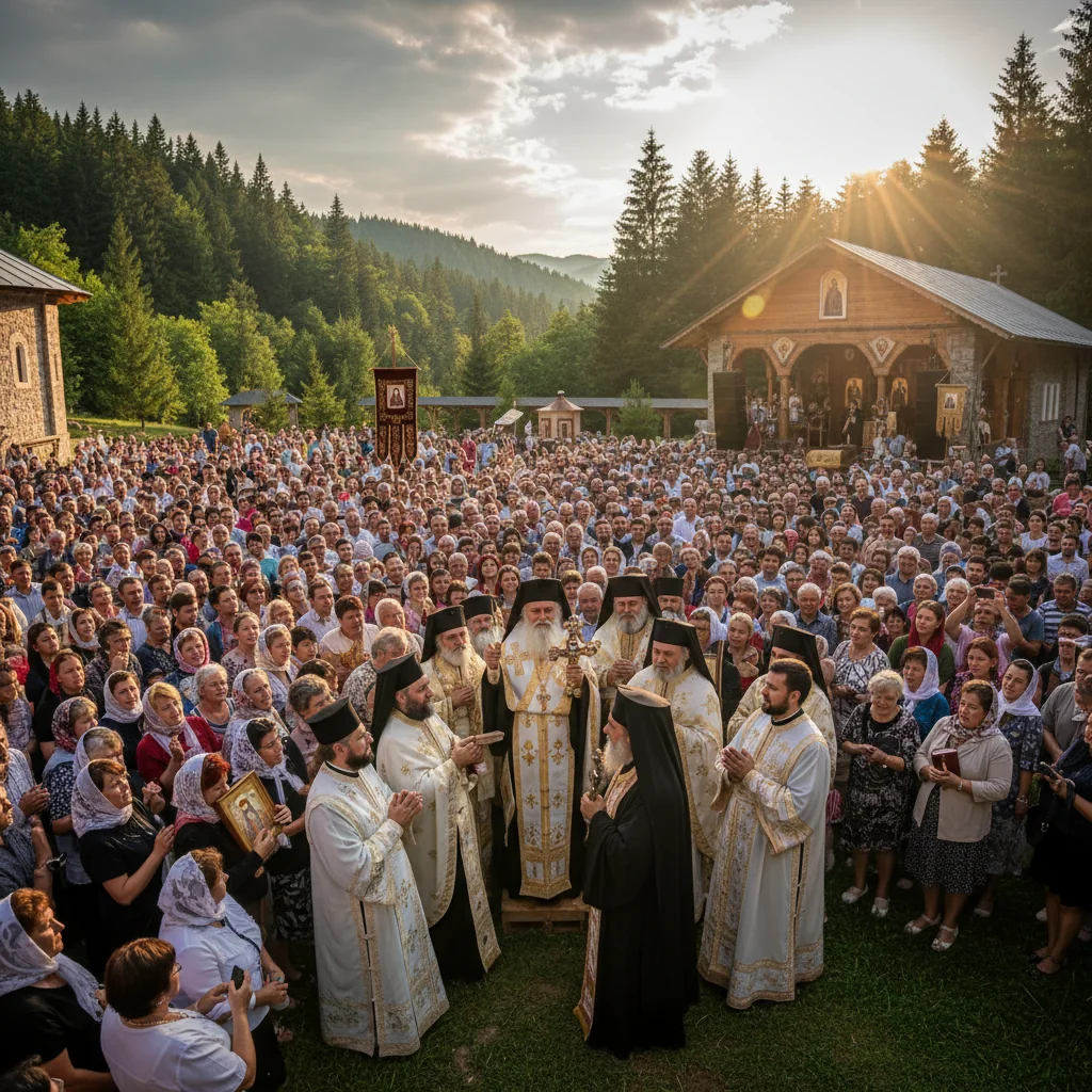 Părintele Arsenie Boca, canonizat oficial la Prislop în fața a mii de credincioși