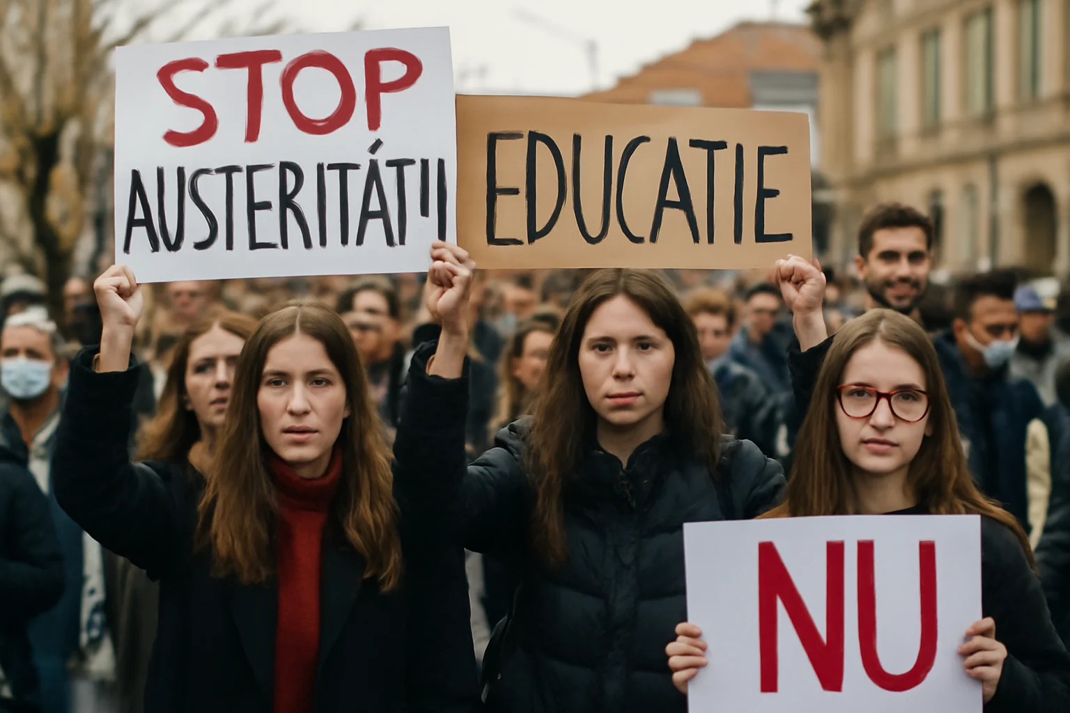 Protest al elevilor și studenților din Cluj-Napoca față de măsurile de austeritate din Educație