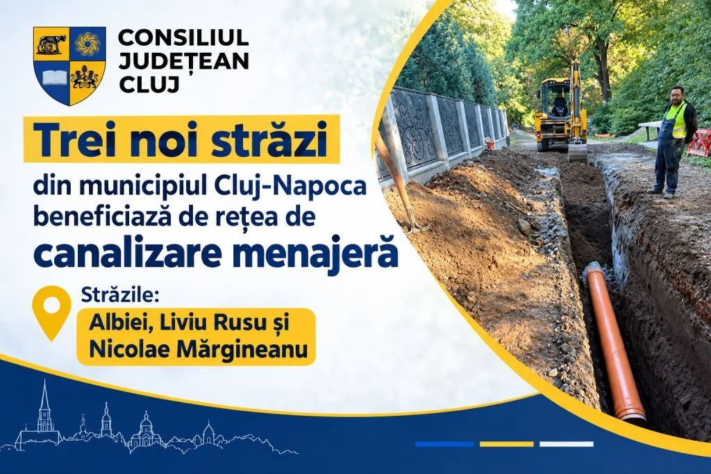 Compania de Apă Someș a recepționat peste 1,3 km de canalizare în Cluj-Napoca