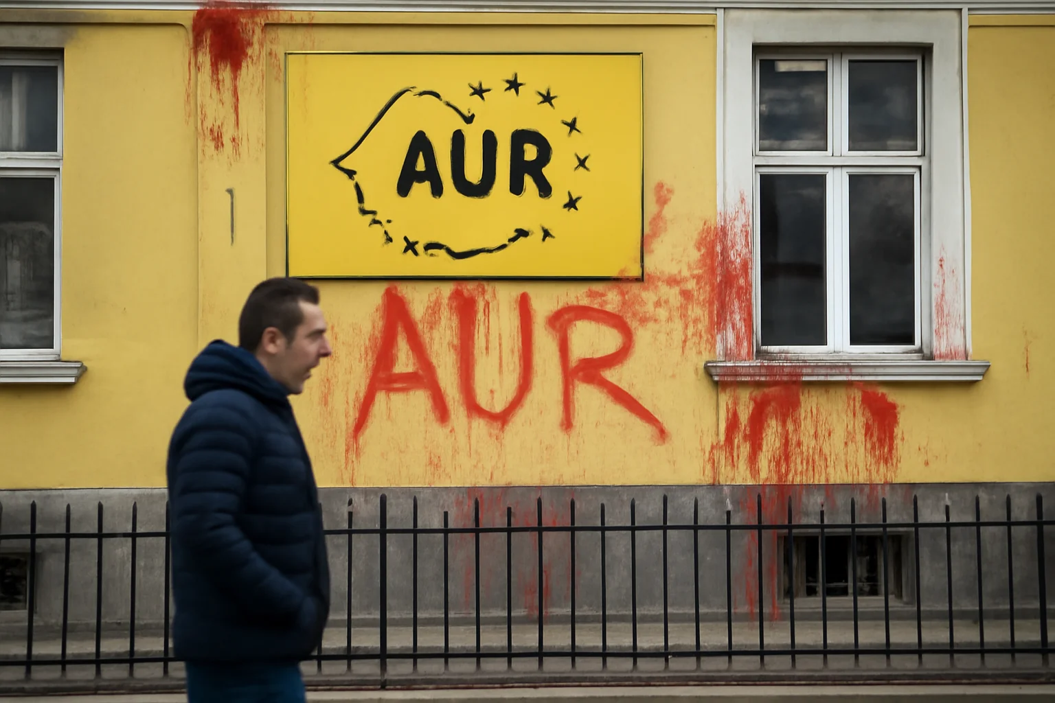 Sediul AUR din Cluj-Napoca a fost atacat de vandalii