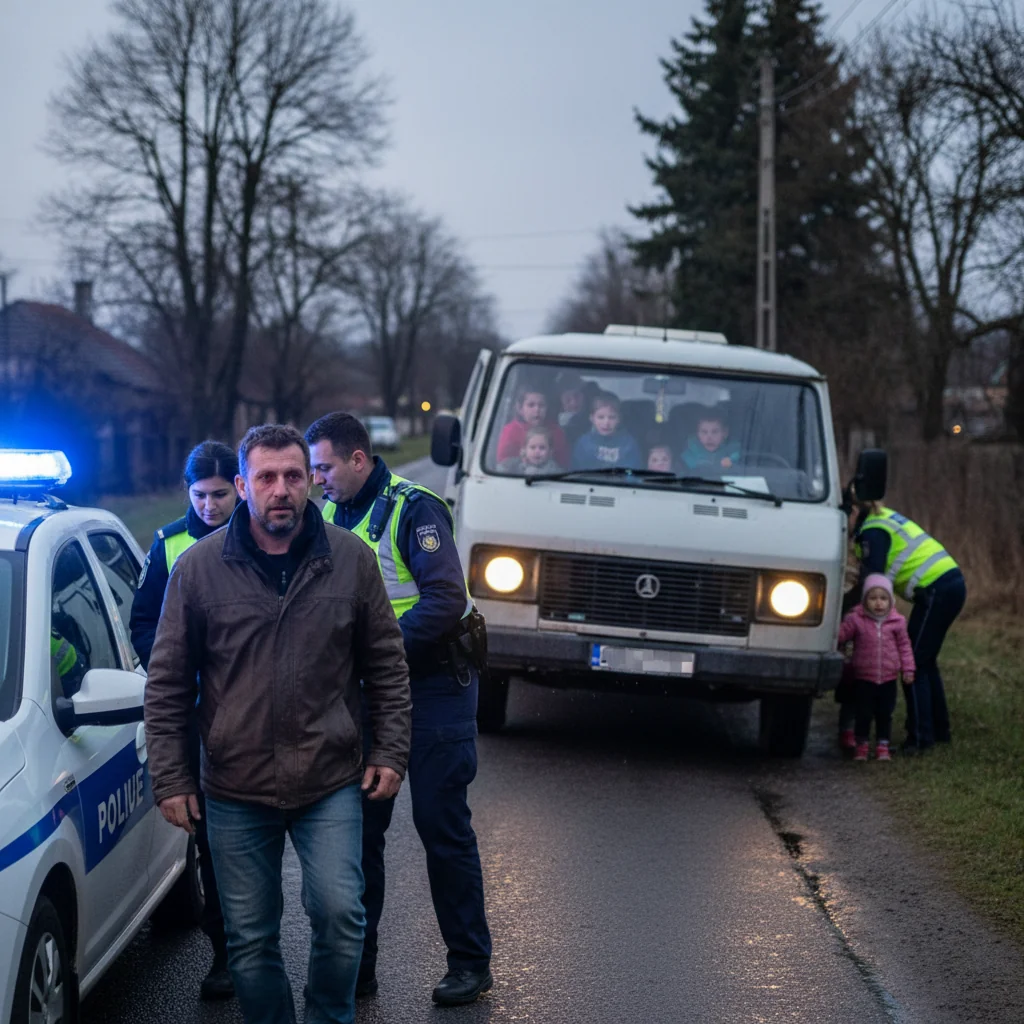 Șofer aflat sub influența alcoolului, cu permis nevalid, urmărit de poliție în Cluj-Napoca în timp ce transporta șapte copii