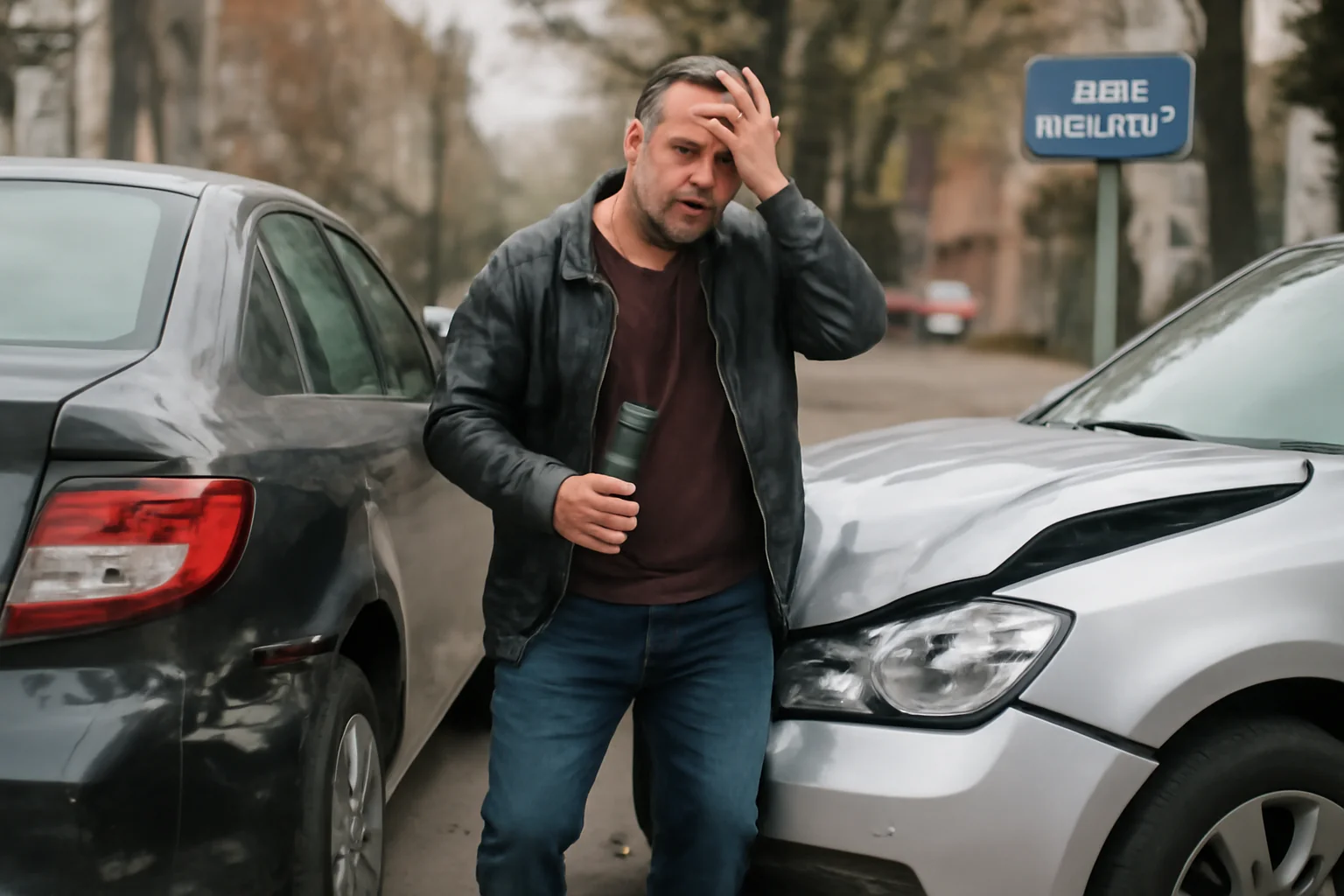 Șofer beat lovește două mașini parcate pe strada Louis Pasteur
